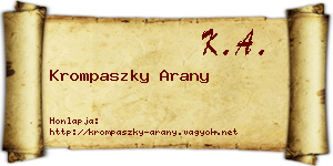 Krompaszky Arany névjegykártya